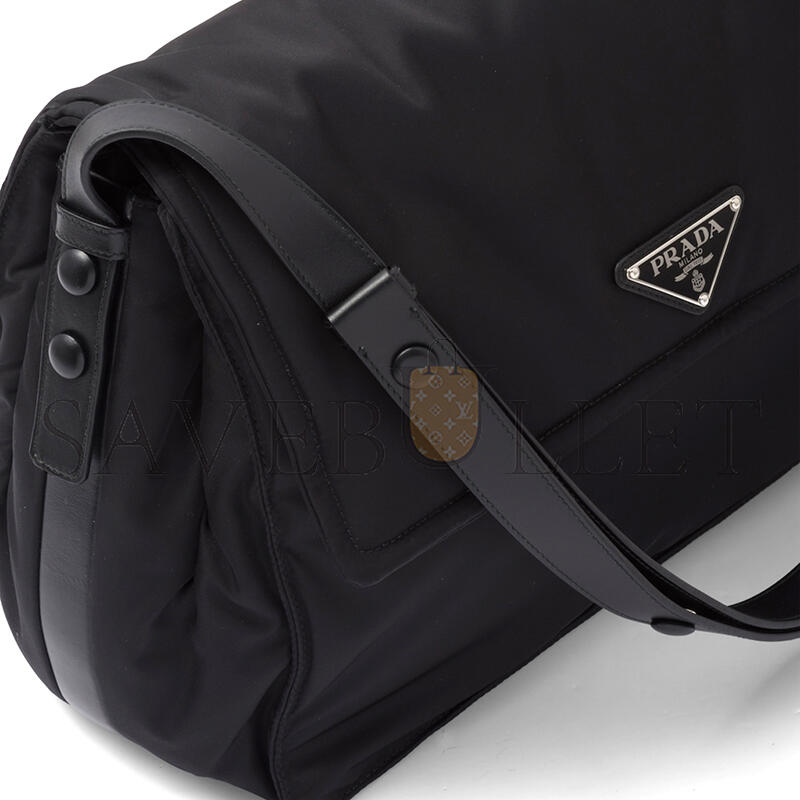Pra*a large stuffed re-nylon shoulder bag 1bd256 (36*28*14cm)
